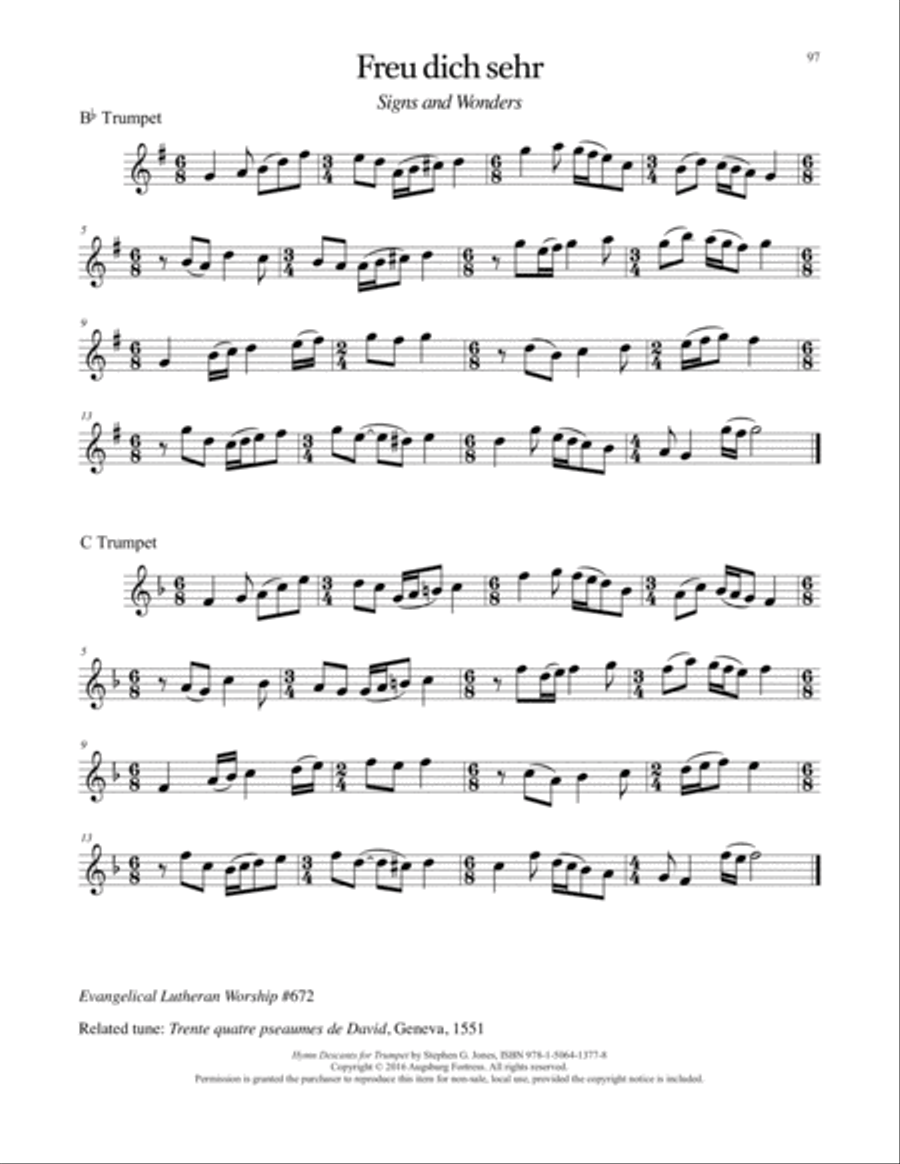 Hymn Descants for Trumpet C Trumpet scores gallery preview page 98