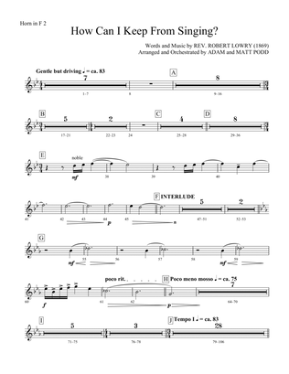 Book cover for How Can I Keep from Singing (arr. Matt and Adam Podd) - F Horn 2