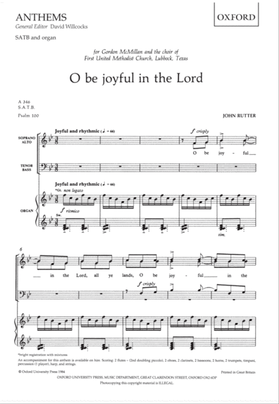 O be joyful in the Lord 4-Part scores gallery preview page 1