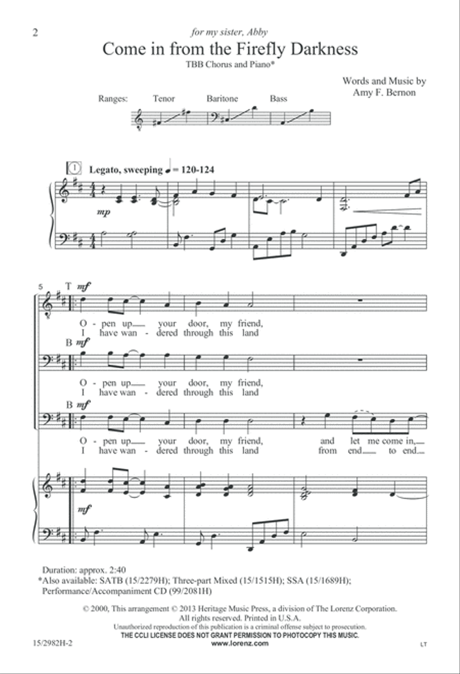 Come in from the Firefly Darkness 3-Part scores gallery preview page 2