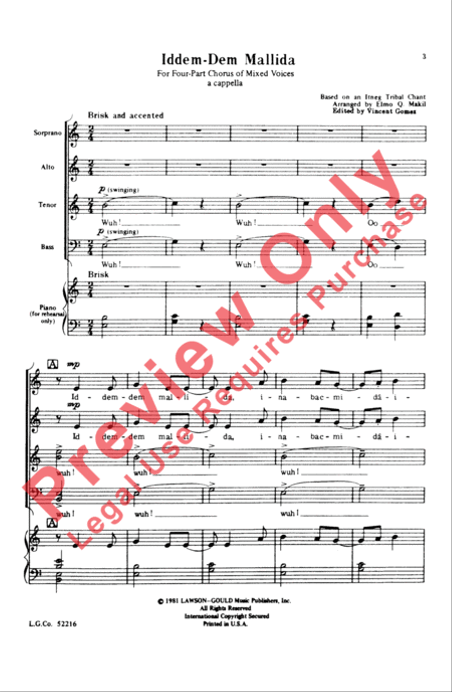 Iddem-dem Mallida Iddem-dem Mallida 4-Part scores gallery preview page 3