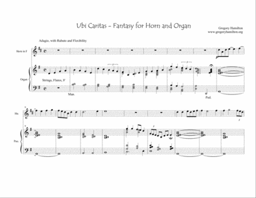 Ubi Caritas - Fantasy for Horn and Organ image number null
