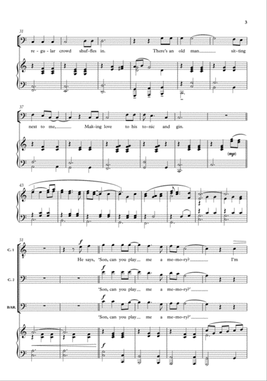 Piano Man Choir scores gallery preview page 3