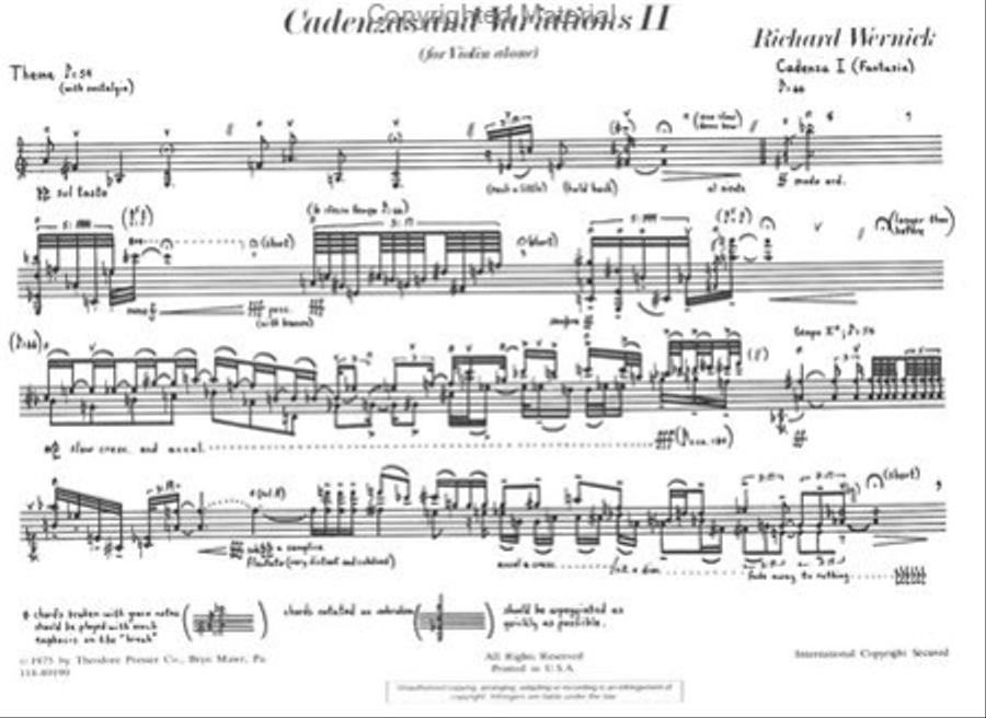 Cadenzas and Variations II