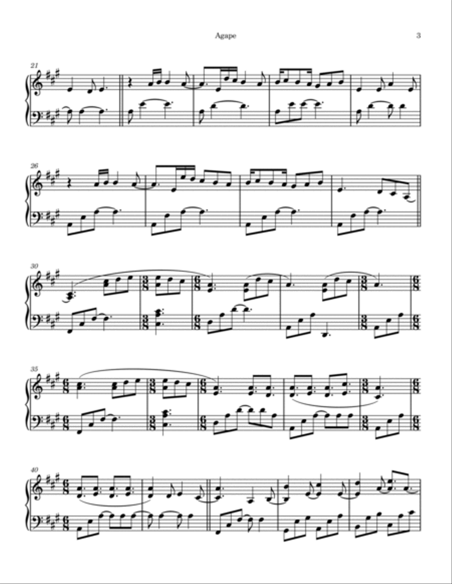 Agape Piano Solo scores gallery preview page 3