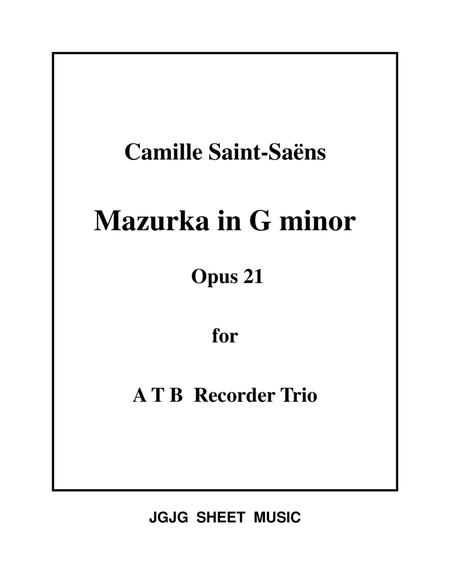 Saint-Saens Mazurka for Recorder Trio by Camille Saint-Saens Recorder - Digital Sheet Music