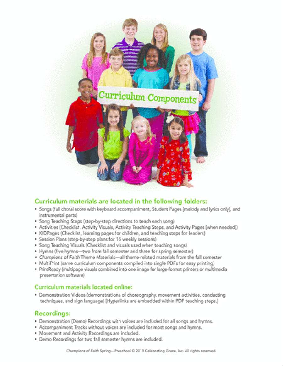 Champions of Faith: Preschool - Spring Unison Choir scores gallery preview page 4
