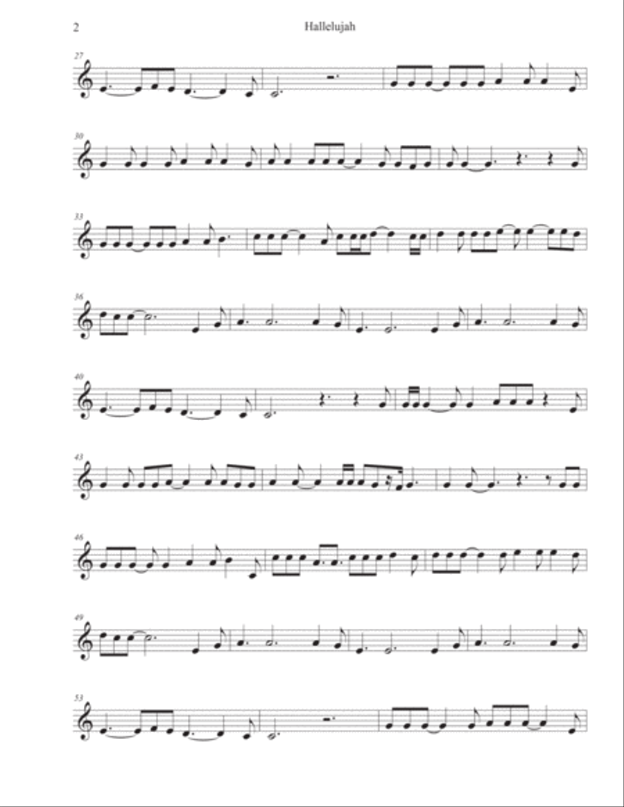 Hallelujah Oboe Solo scores gallery preview page 2