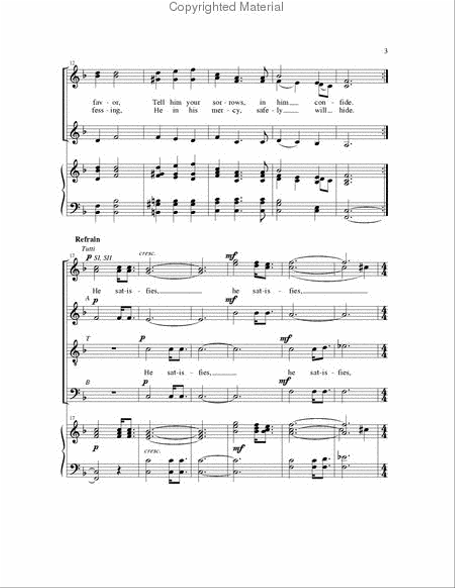 Try Jesus (He Satisfies) SSA scores gallery preview page 3