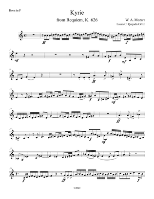 Kyrie, from Mozart's Requiem. Brass quintet. Score & parts.