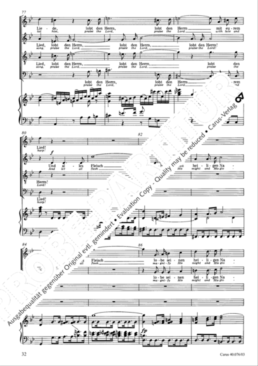 Hymn of Praise, MWV A 18 SSAATB scores gallery preview page 33