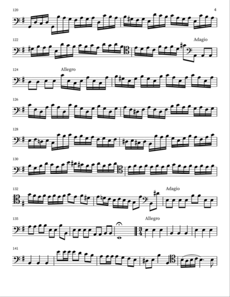 Cello Concerto in E Minor (RV 409) Cello Solo scores gallery preview page 4