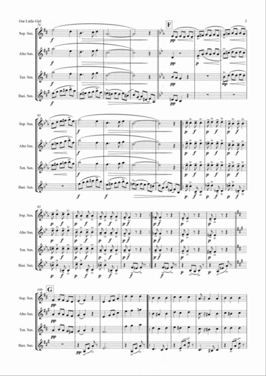 My Family 4 - Our Little Girl Saxophone Quartet scores gallery preview page 3