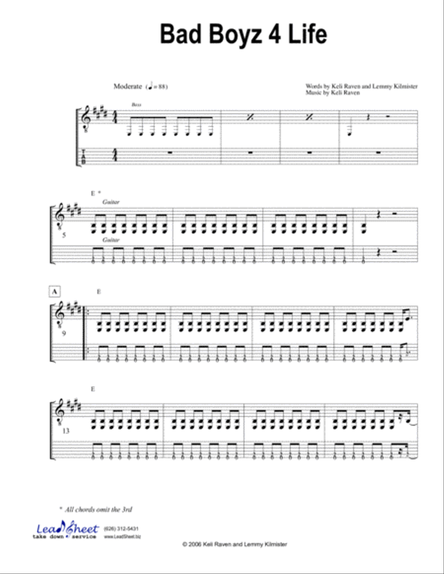 Bad Boyz 4 Life Bad Boyz 4 Life Guitar Solo scores gallery preview page 2