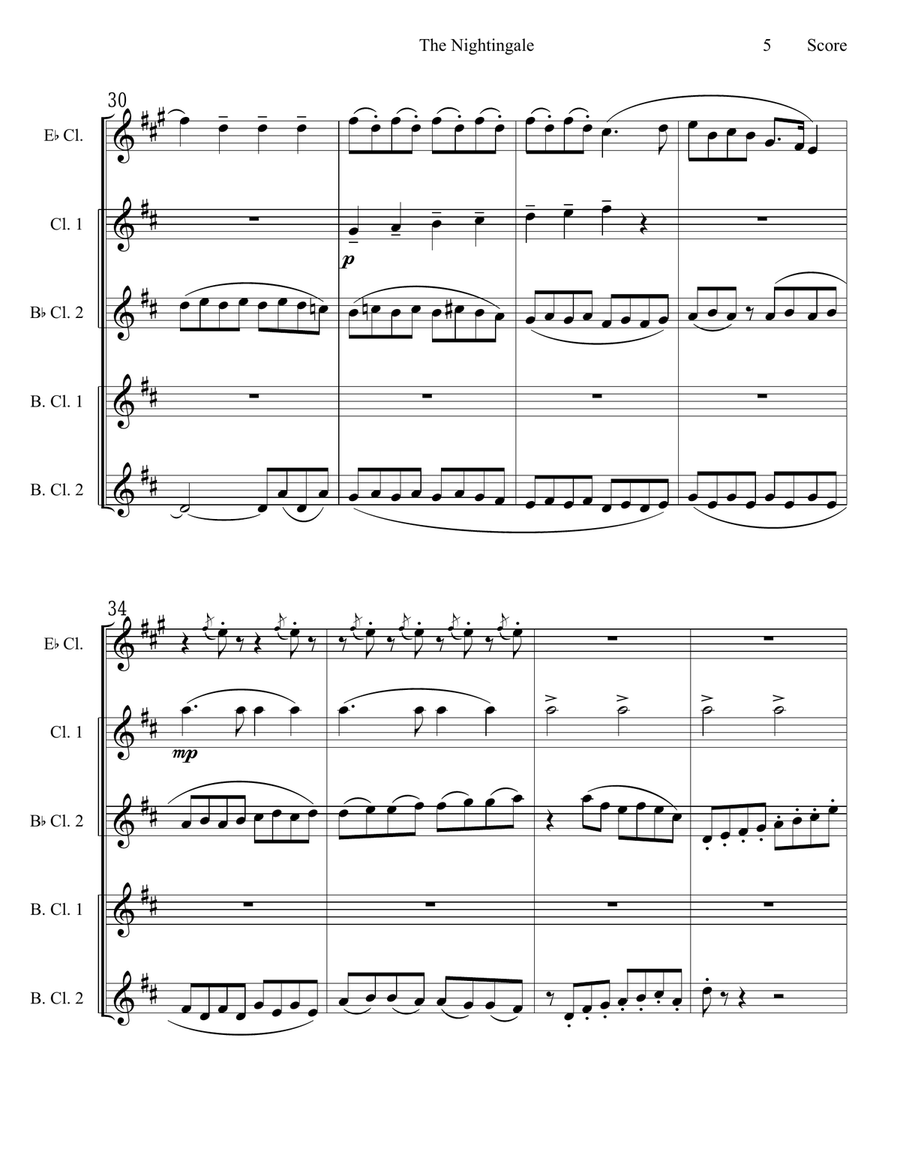 Gli Uccelli Gli Uccelli Woodwind Ensemble scores gallery preview page 6