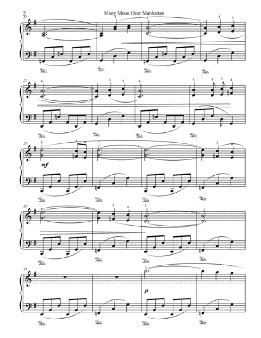 Misty Moon Over Manhattan Piano Solo scores gallery preview page 2