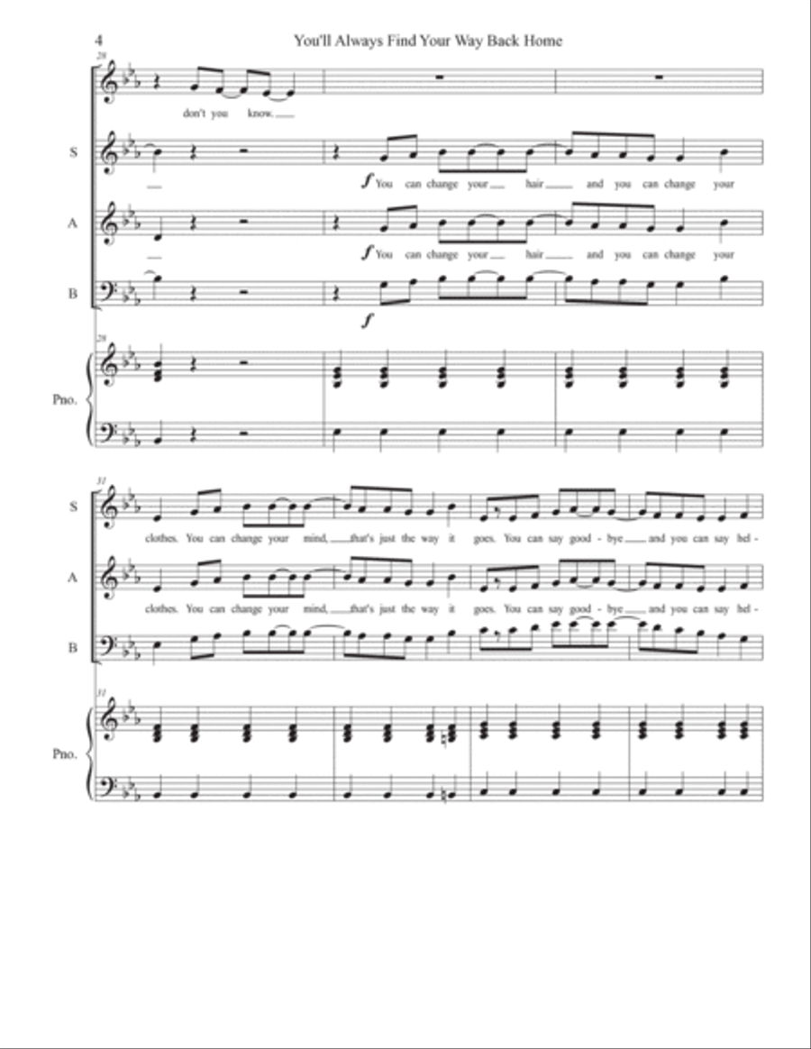 You'll Always Find Your Way Back Home 3-Part scores gallery preview page 4