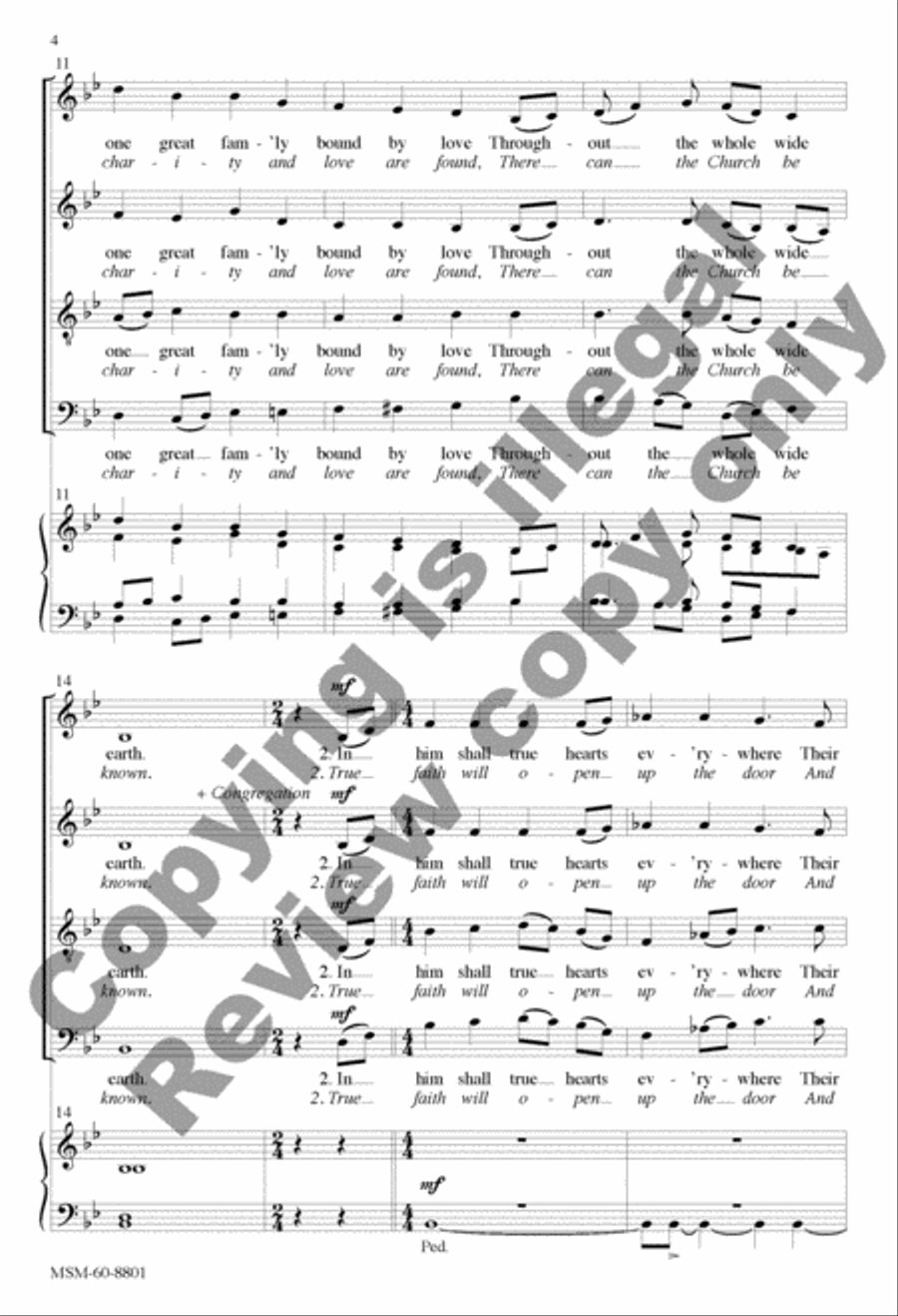 In Christ There Is No East or West (Choral Score) 4-Part scores gallery preview page 14