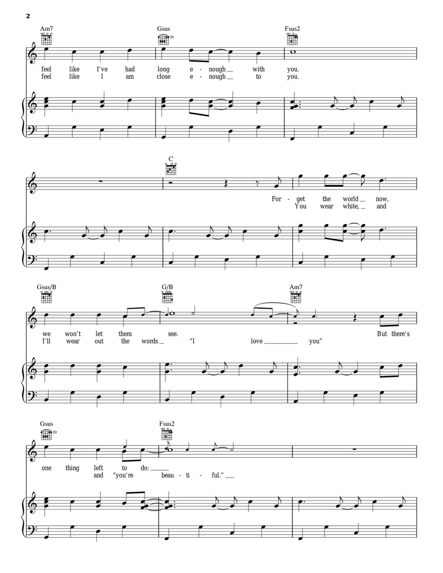 Marry Me Piano, Vocal, Guitar scores gallery preview page 2