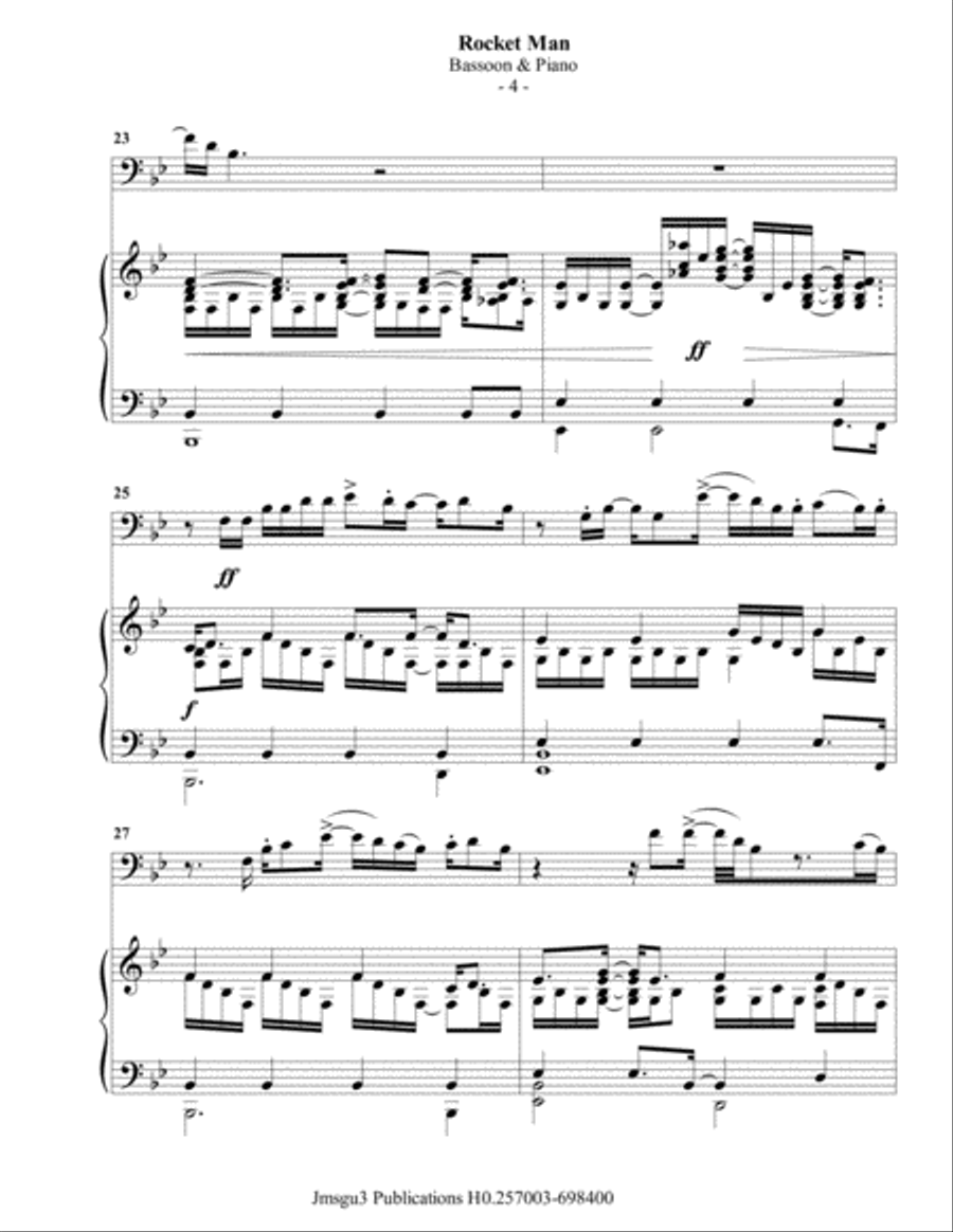 Rocket Man (I Think It's Gonna Be A Long Long Time) Bassoon scores gallery preview page 5