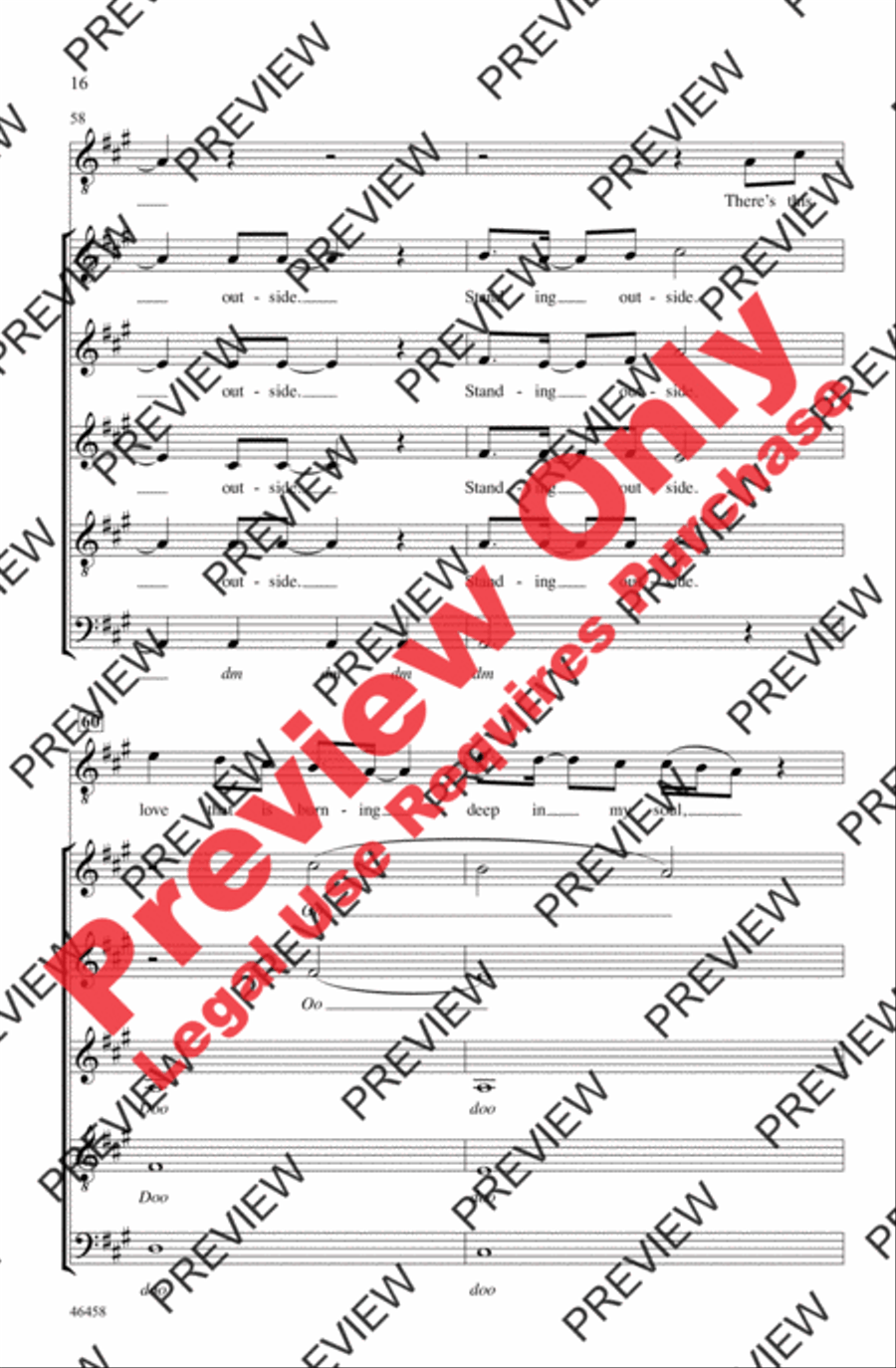 Standing Outside the Fire 4-Part scores gallery preview page 16