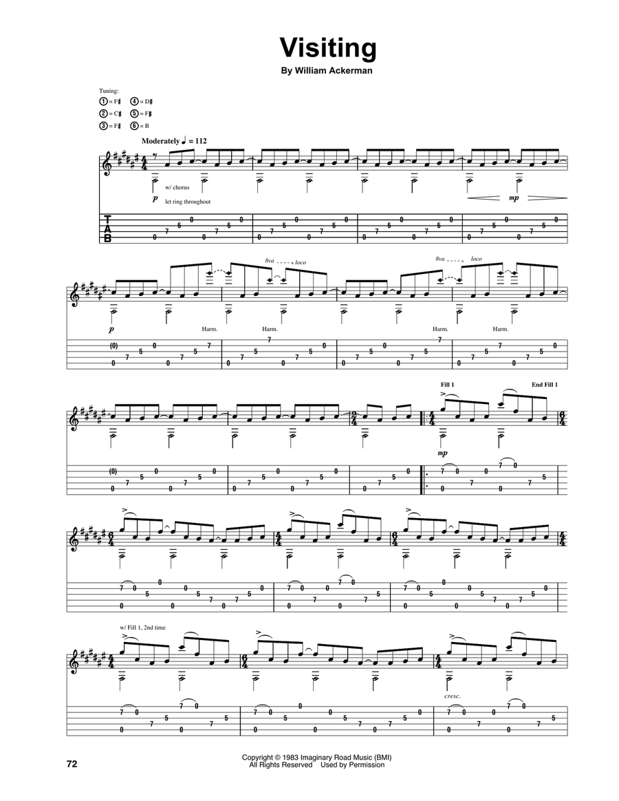 Visiting Acoustic Guitar scores gallery preview page 1