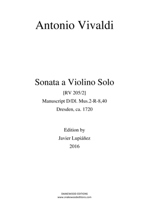 Vivaldi – Sonata for violin and continuo in A Major RV 205/2
