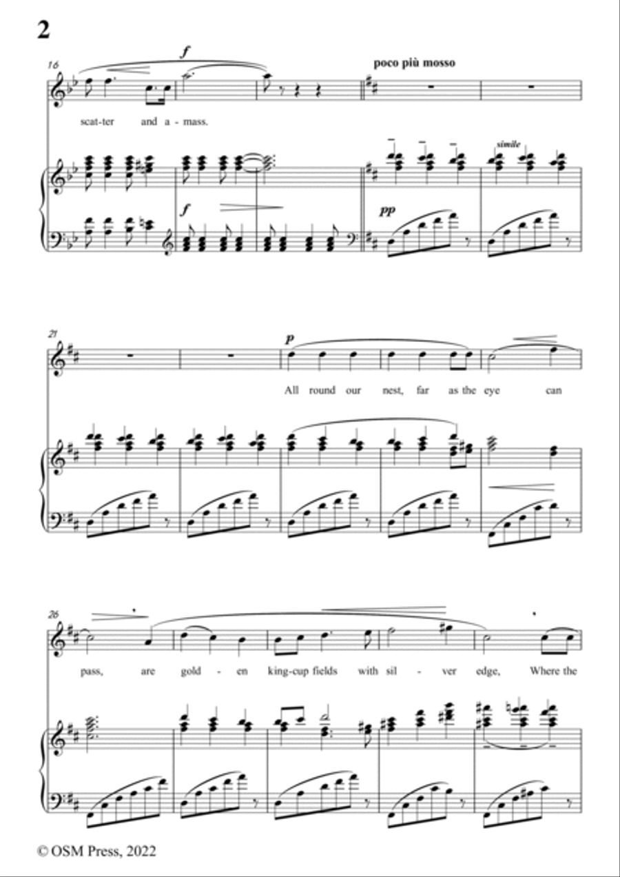 Vaughan Williams-Silent Noon,in B flat Major,for Voice and Piano Voice Solo scores gallery preview page 4