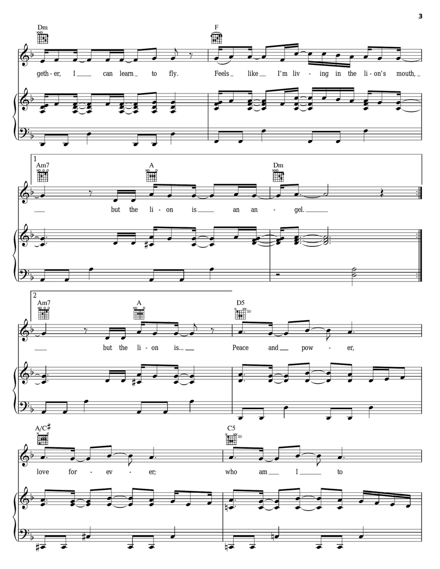 Lion Lion Acoustic Guitar scores gallery preview page 3