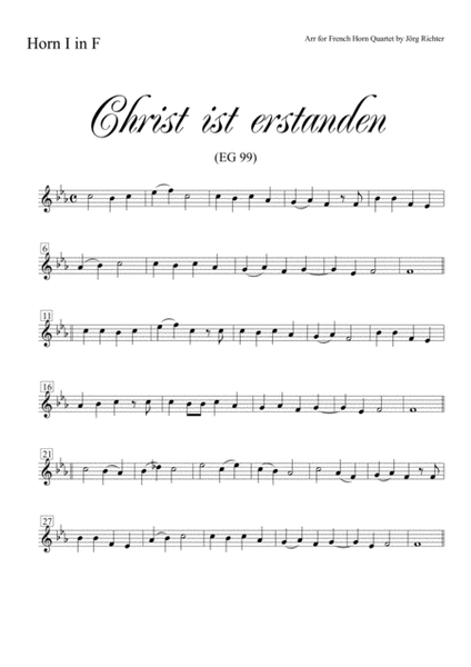 Christ ist erstanden (EG 99) für Horn Quartett image number null