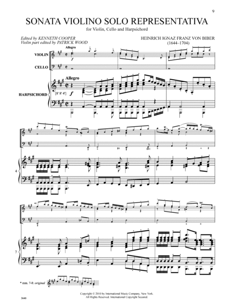 Sonata Violino Solo Representativa