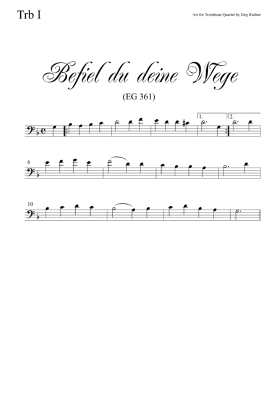 Befiel du deine Wege (EG 361) for Trombone Quartet Brass Quartet scores gallery preview page 3