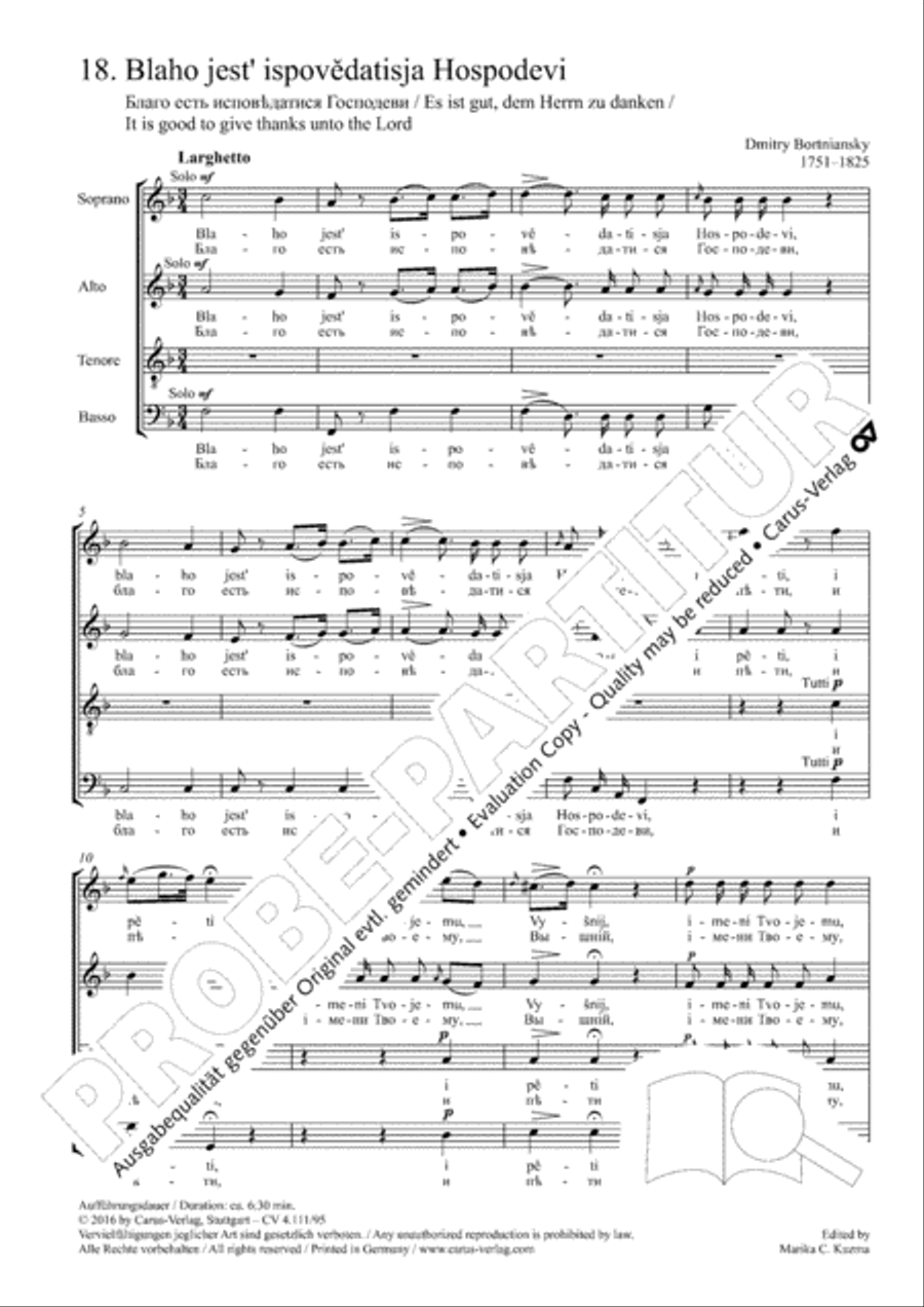 It is good to give thanks unto the Lord (Blaho jest' ispovedatisja Hospodevi) 4-Part scores gallery preview page 3