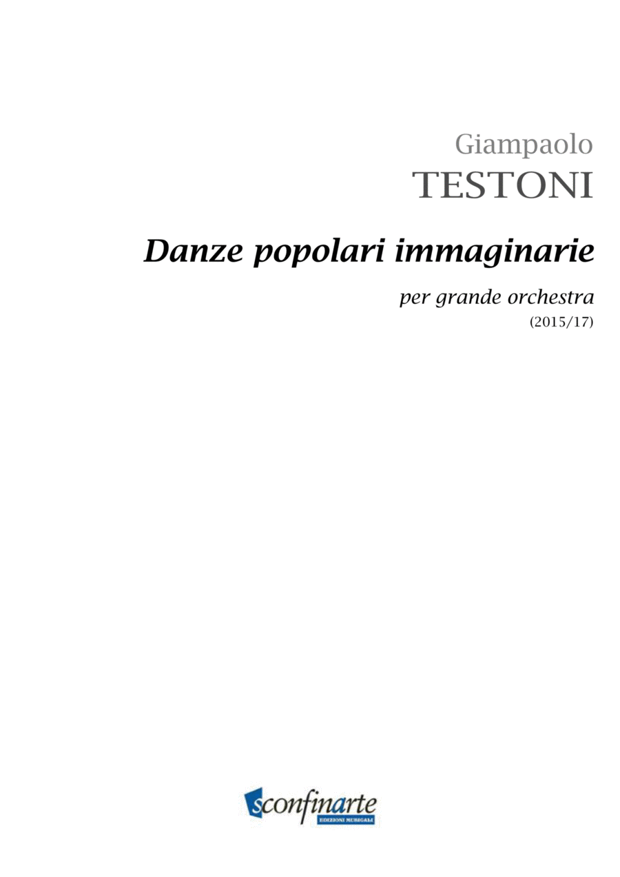 Giampaolo Testoni: DANZE POPOLARI IMMAGINARIE (ES 978) - Score Only