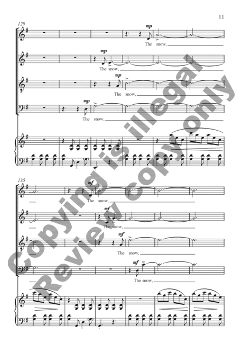 The Snow Lay On the Ground (Keyboard/Choral Score)