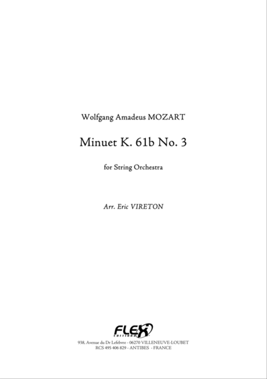 Minuet K. 61b No. 3 Orchestra scores gallery preview page 1
