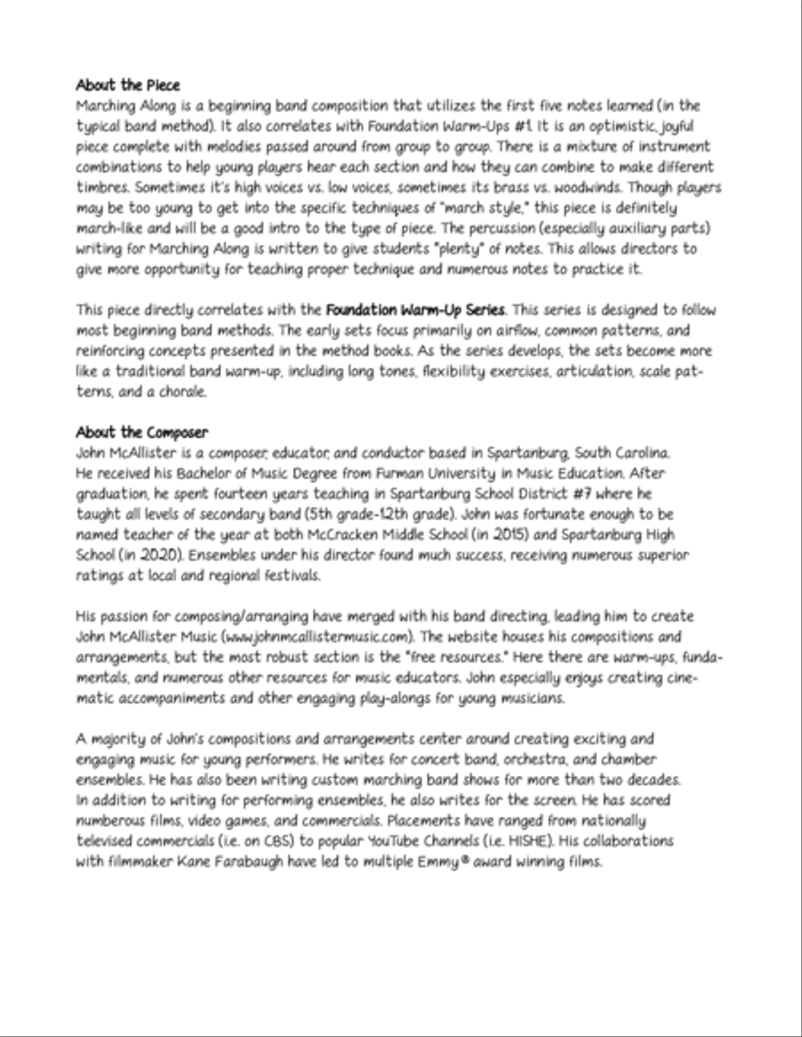 Marching Along - for beginning band Concert Band scores gallery preview page 2
