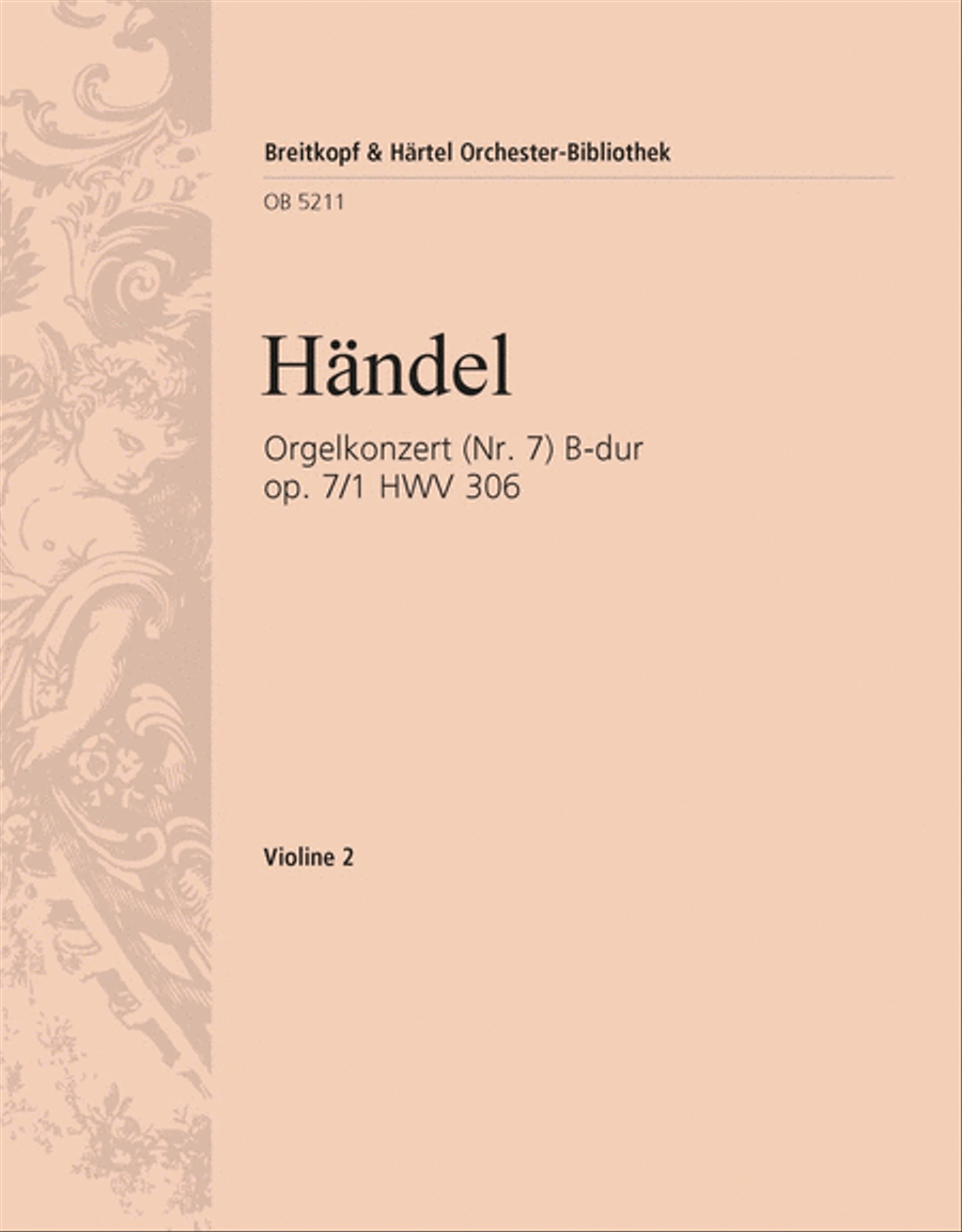 Book cover for Organ Concerto (No. 7) in B flat major Op. 7/1 HWV 306