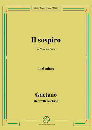 Donizetti-Il sospiro,in d minor,for Voice and Piano