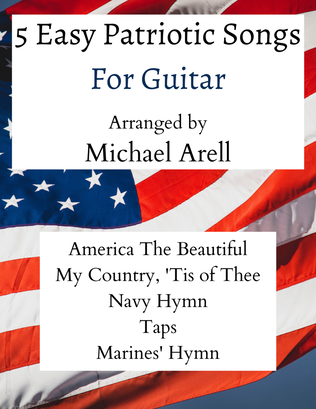 Book cover for 5 Easy Patriotic Songs for Guitar