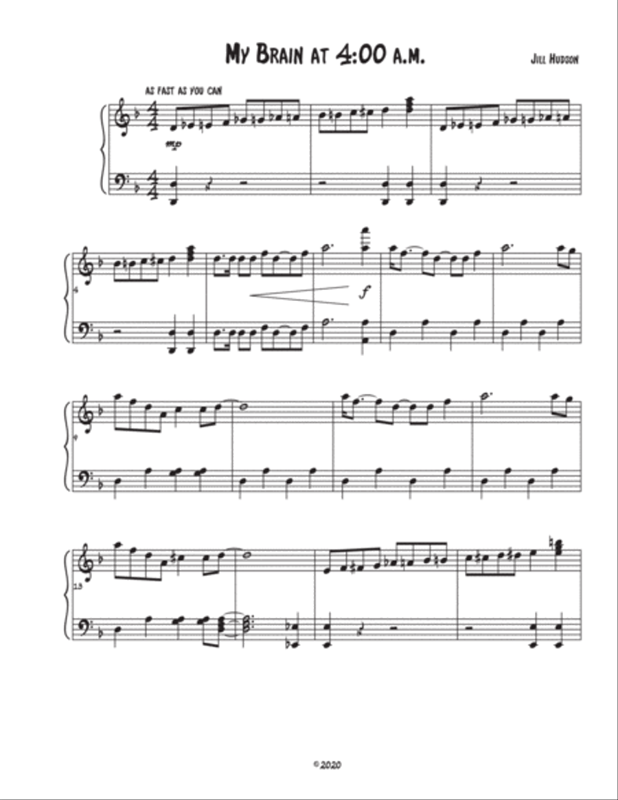 My Brain at 4:00 a.m. Piano Method scores gallery preview page 2