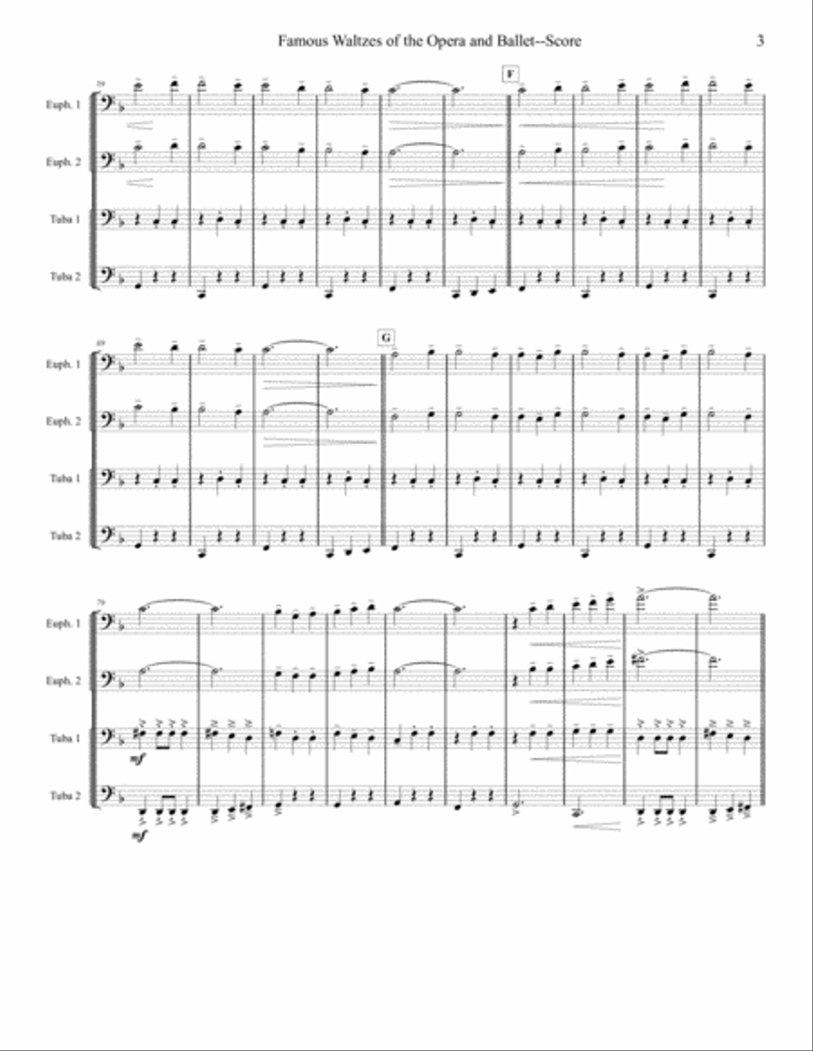 Famous Waltzes of the Opera and Ballet - Tuba/Euphonium Quartet Brass Ensemble scores gallery preview page 3