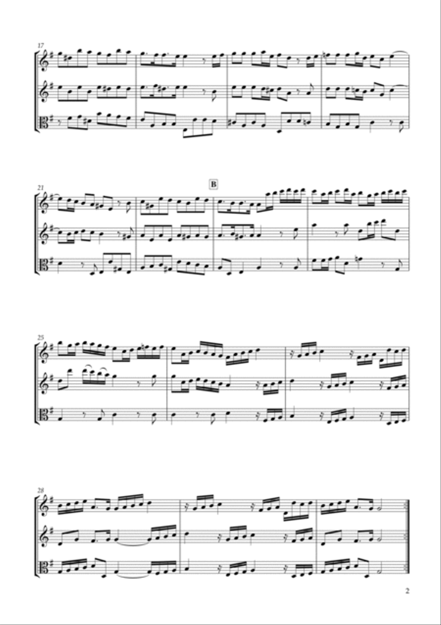 Six Sonatas No.5 for two Violins & Viola Op.7-5 String Duet scores gallery preview page 2