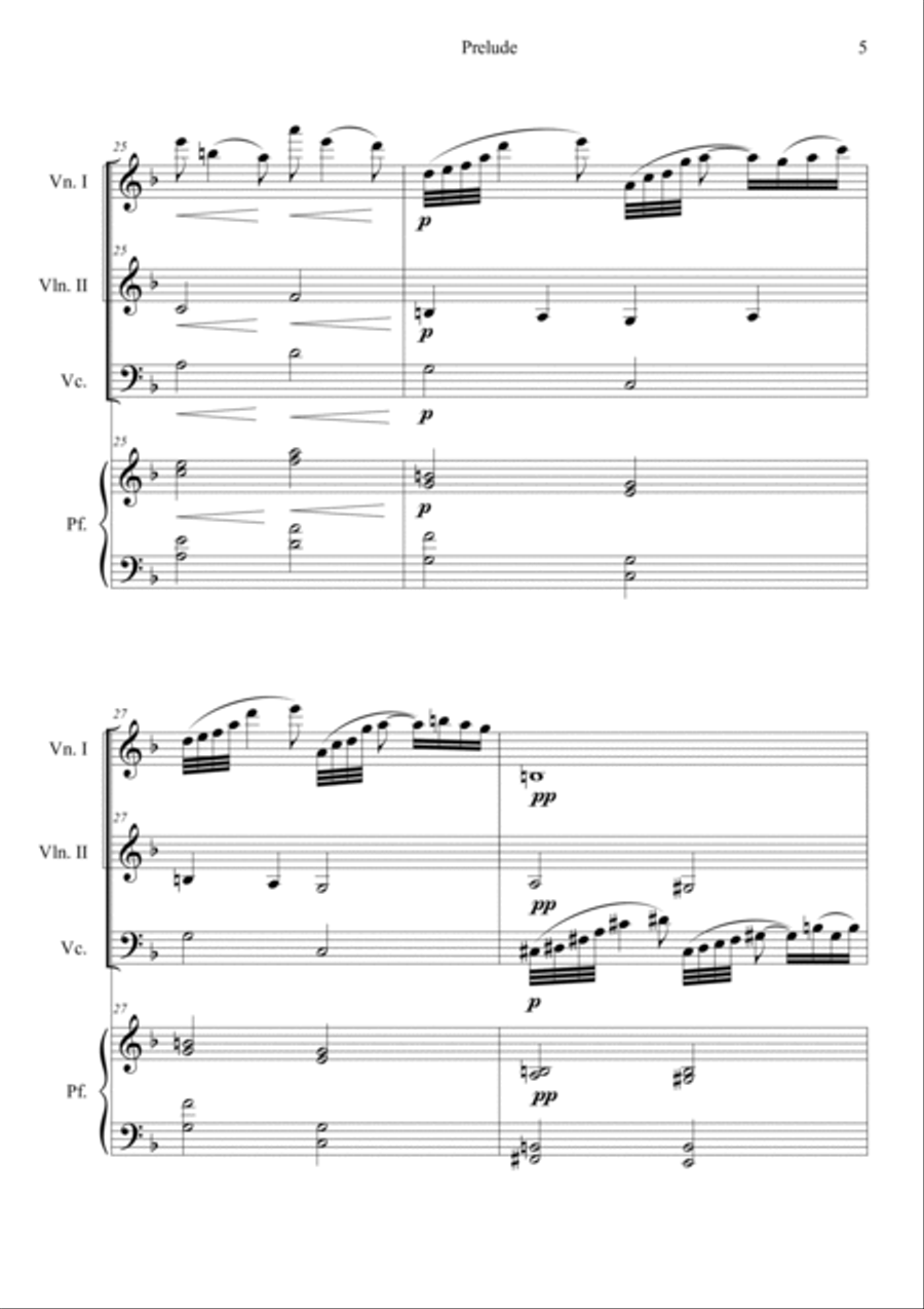 Prelude from Bergamasuqe Suite Piano Quartet scores gallery preview page 5