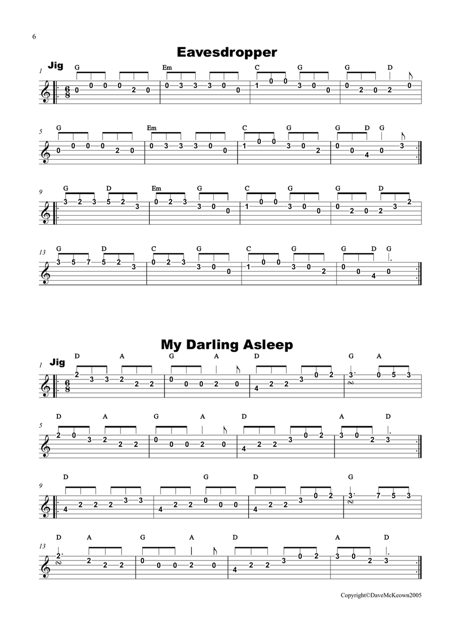 Irish Dance Music Vol.1 for Guitar Tab, EADGBE; 40 Jigs, Reels, Hornpipes and more.... Guitar Tablature scores gallery preview page 6