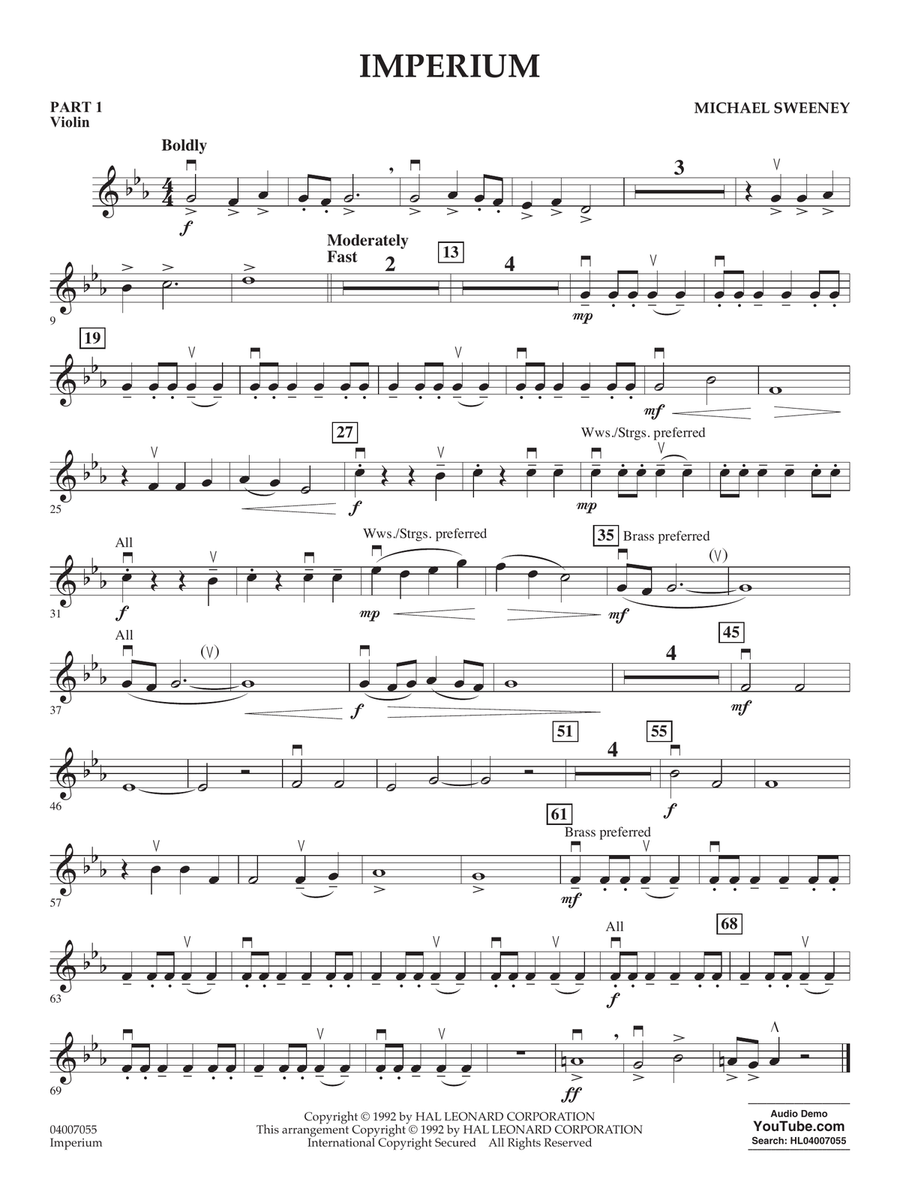 Imperium - Pt.1 - Violin Imperium - Pt.1 - Violin Concert Band scores gallery preview page 1