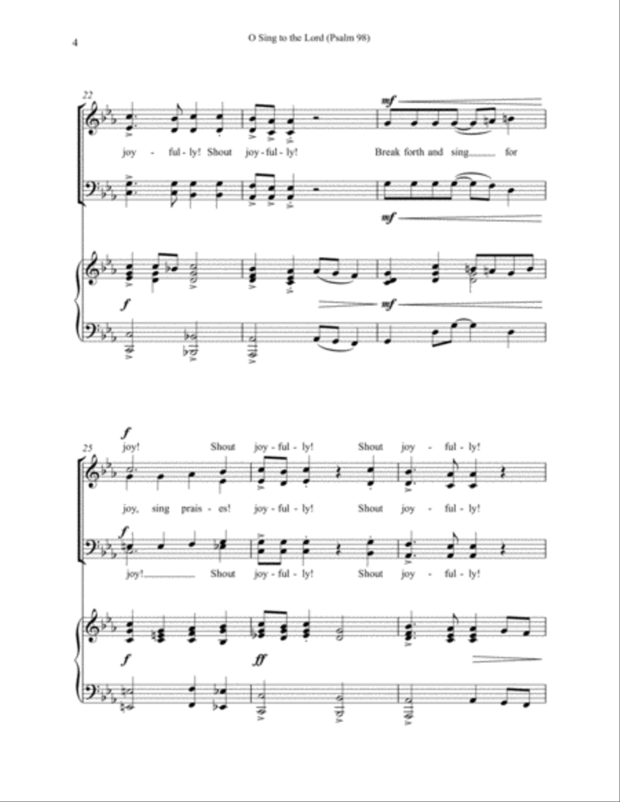 Choral - O Sing to the Lord (Psalm 98) 4-Part scores gallery preview page 5