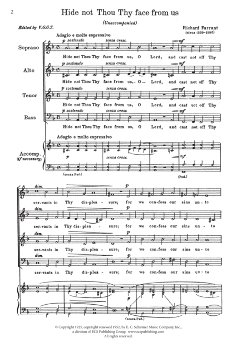 Hide Not Thou Thy Face From Us 4-Part scores gallery preview page 2