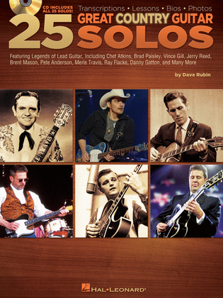 Book cover for 25 Great Country Guitar Solos