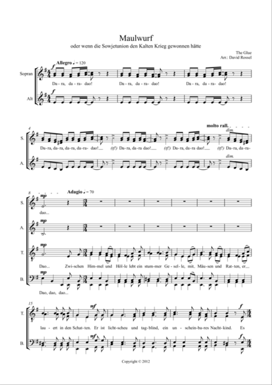 Maulwurf Maulwurf Choir scores gallery preview page 1